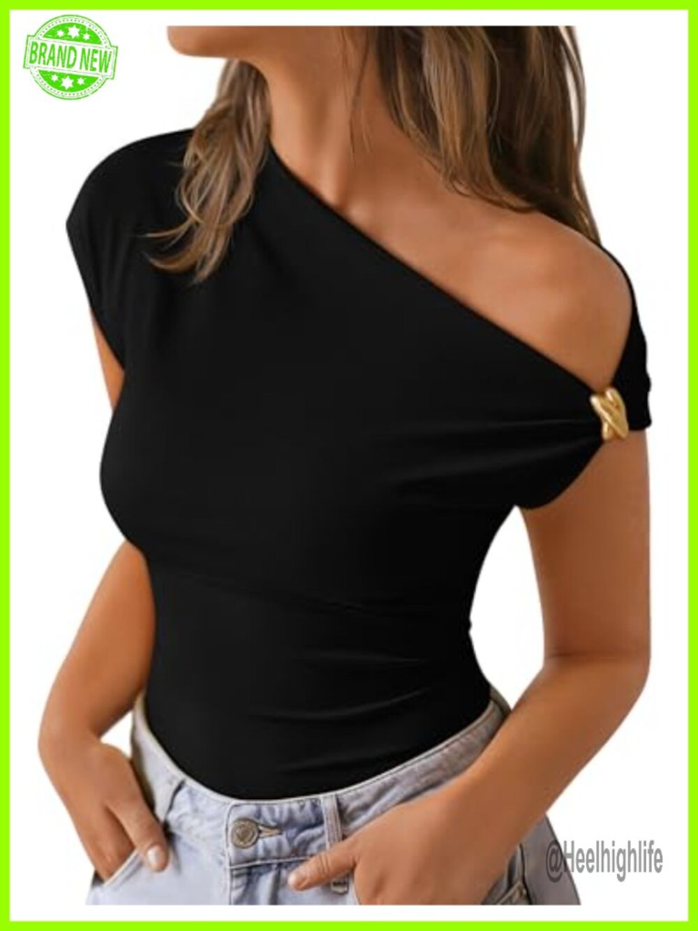 Off Shoulder Asymmetrical Ruched Slim Fit Short Sleeve Top Y2K Going Out